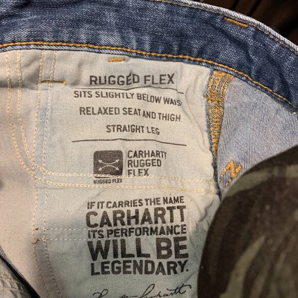 Carhartt Men's Rugged Flex Relaxed Fit Jeans Size 36 x 30 Blue Faded Worn In - Picture 8 of 10